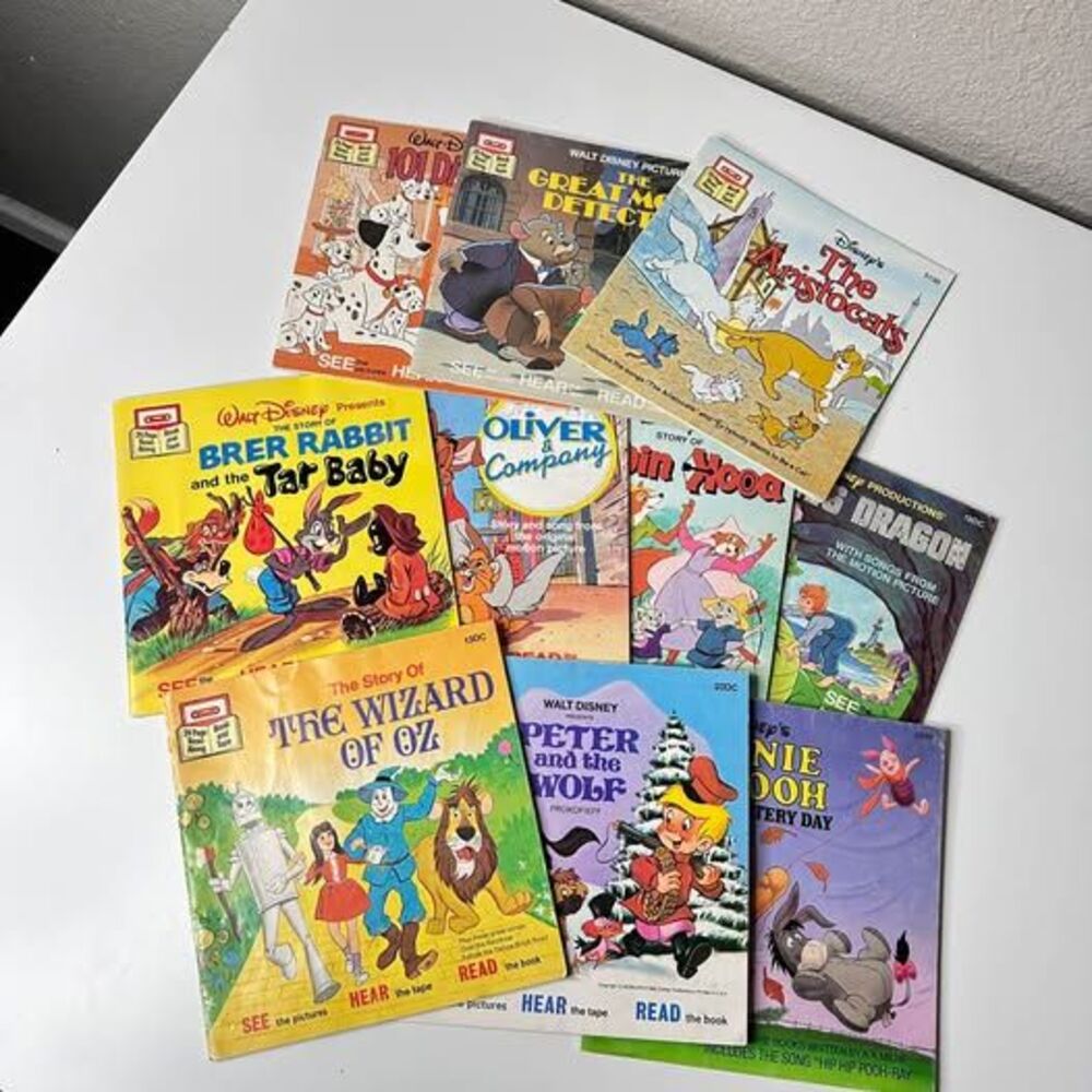 Vintage Walt Disney read along book collection